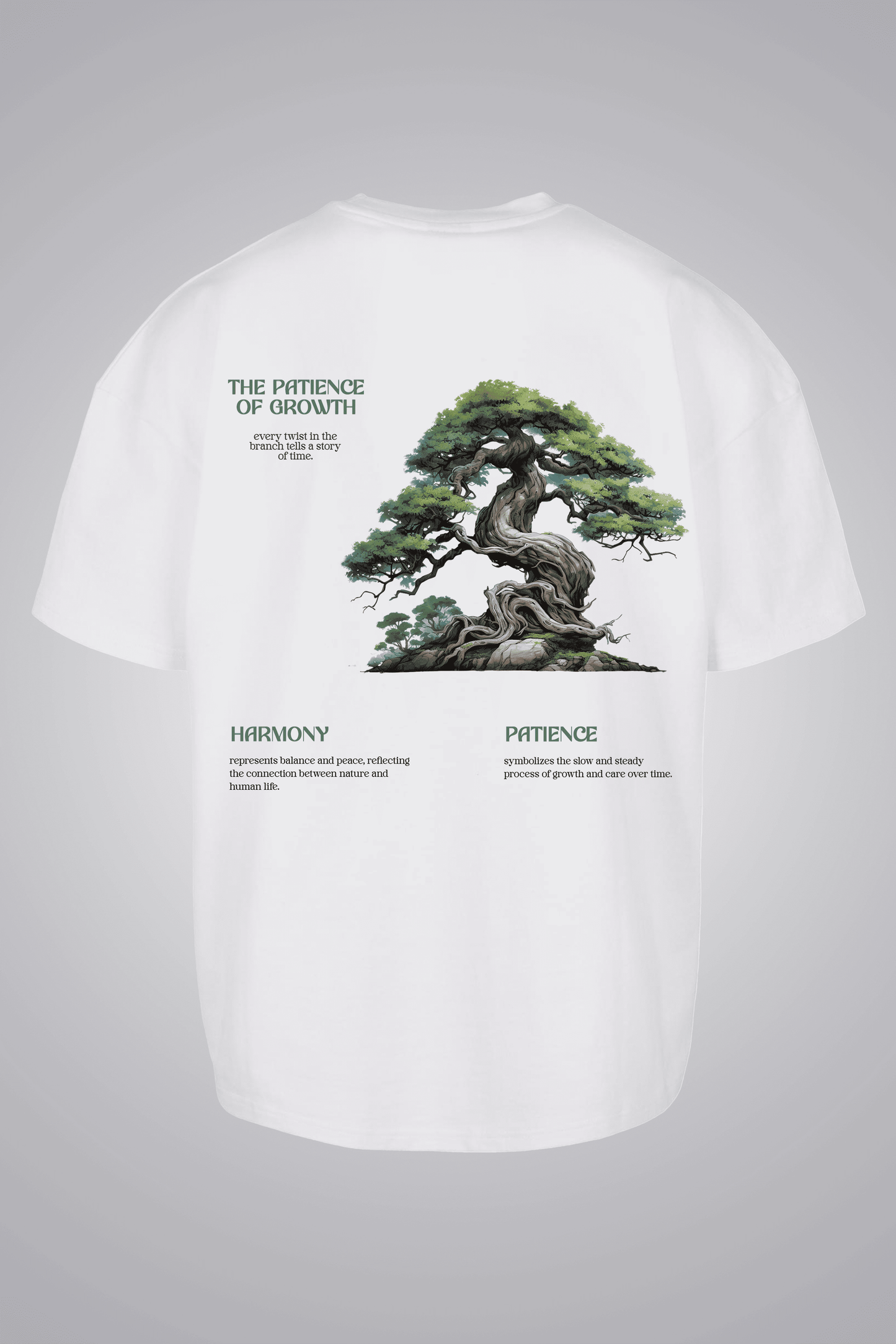 THE PATIENCE OF GROWTH OVERSIZED UNISEX T-SHIRT