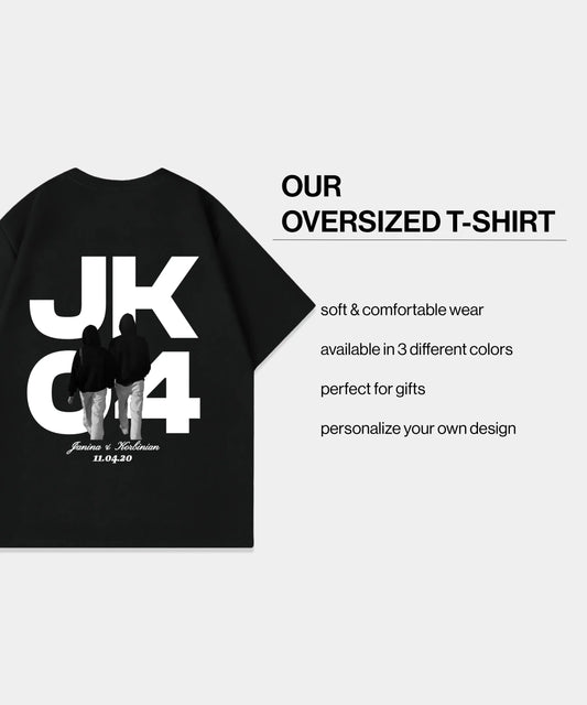 Customized Initial Couple Oversized T-Shirt