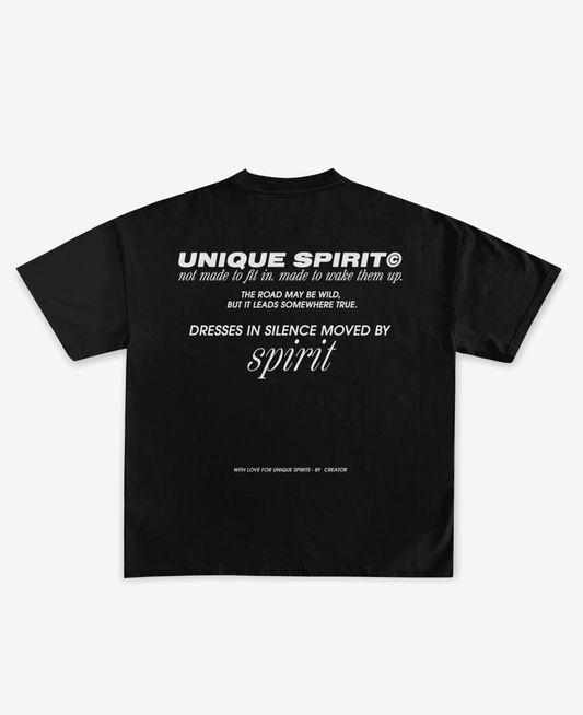 UNIQUE SPIRIT BLACK OVERSIZED UNISEX T-SHIRT