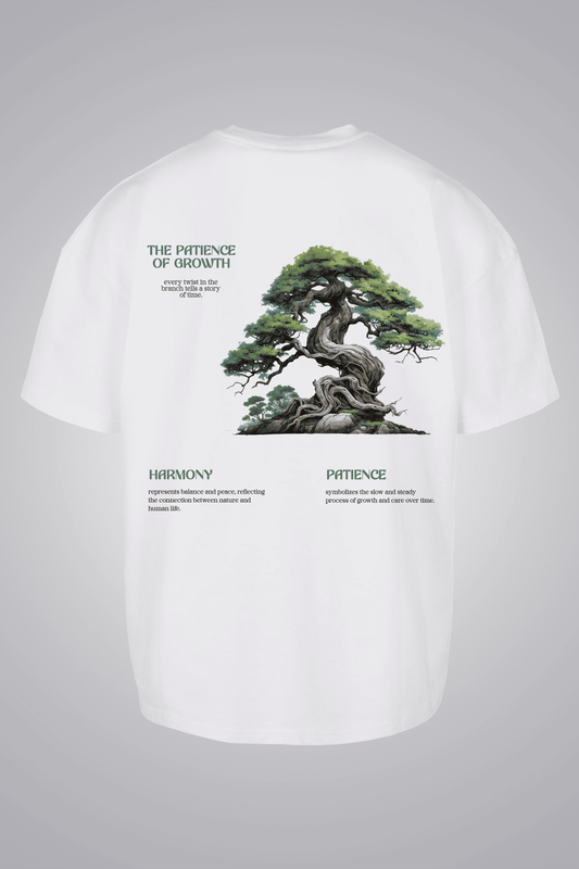 THE PATIENCE OF GROWTH OVERSIZED UNISEX T-SHIRT