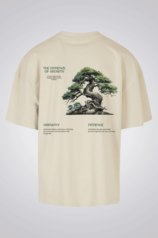 THE PATIENCE OF GROWTH OVERSIZED UNISEX T-SHIRT